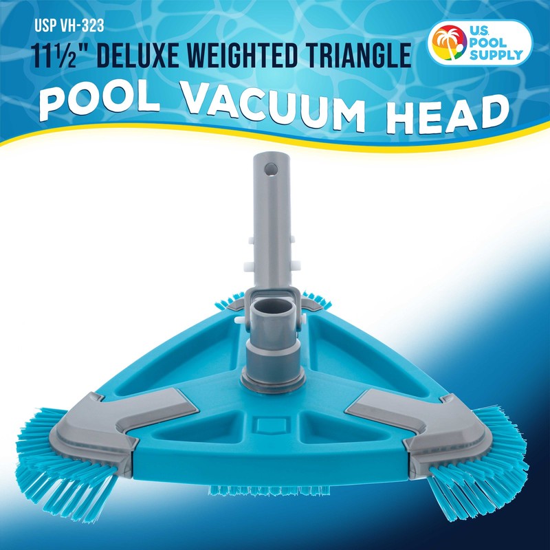 Deluxe Weighted Triangular Pool Vacuum Head with Side Brushes, Swivel Connection gallery