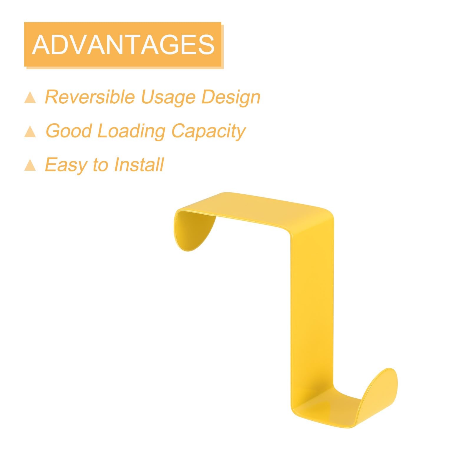 uxcell Over The Door Hooks, 4pcs - Stainless Steel Hangers Yellow gallery