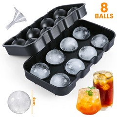 Sphere Silicone Ice Cube Ball Maker Tray 8 grid Large Round Molds Bar Cocktails