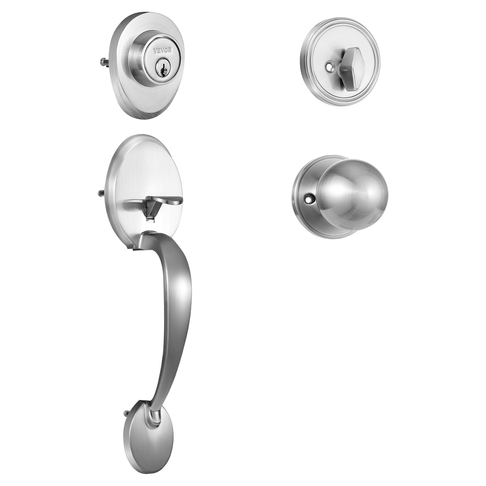 VEVOR Front Door Handle and Deadbolt Set Satin Nickel Front Door Lock Set Knob gallery
