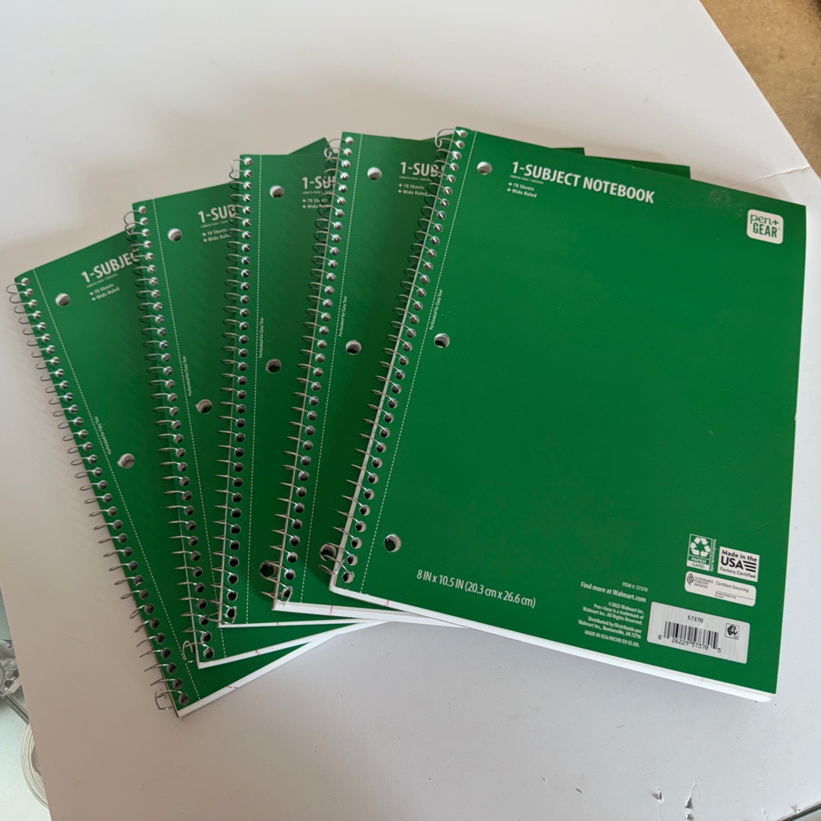 Back To School Notebooks Elementary Spiral Bound Wide Ruled Set of 5 Green Cover gallery