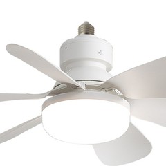 2-in-1 Socket Fan Light with Remote Screw in DC Ceiling Fans LED Light Bulb Fan