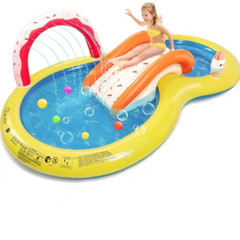 Evajoy Inflatable Summer Ice Cream Play Center Pool With Slide