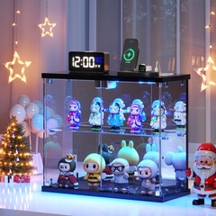 Clear Display Case with LED Lights, Glass Display Cabinets for collectibles