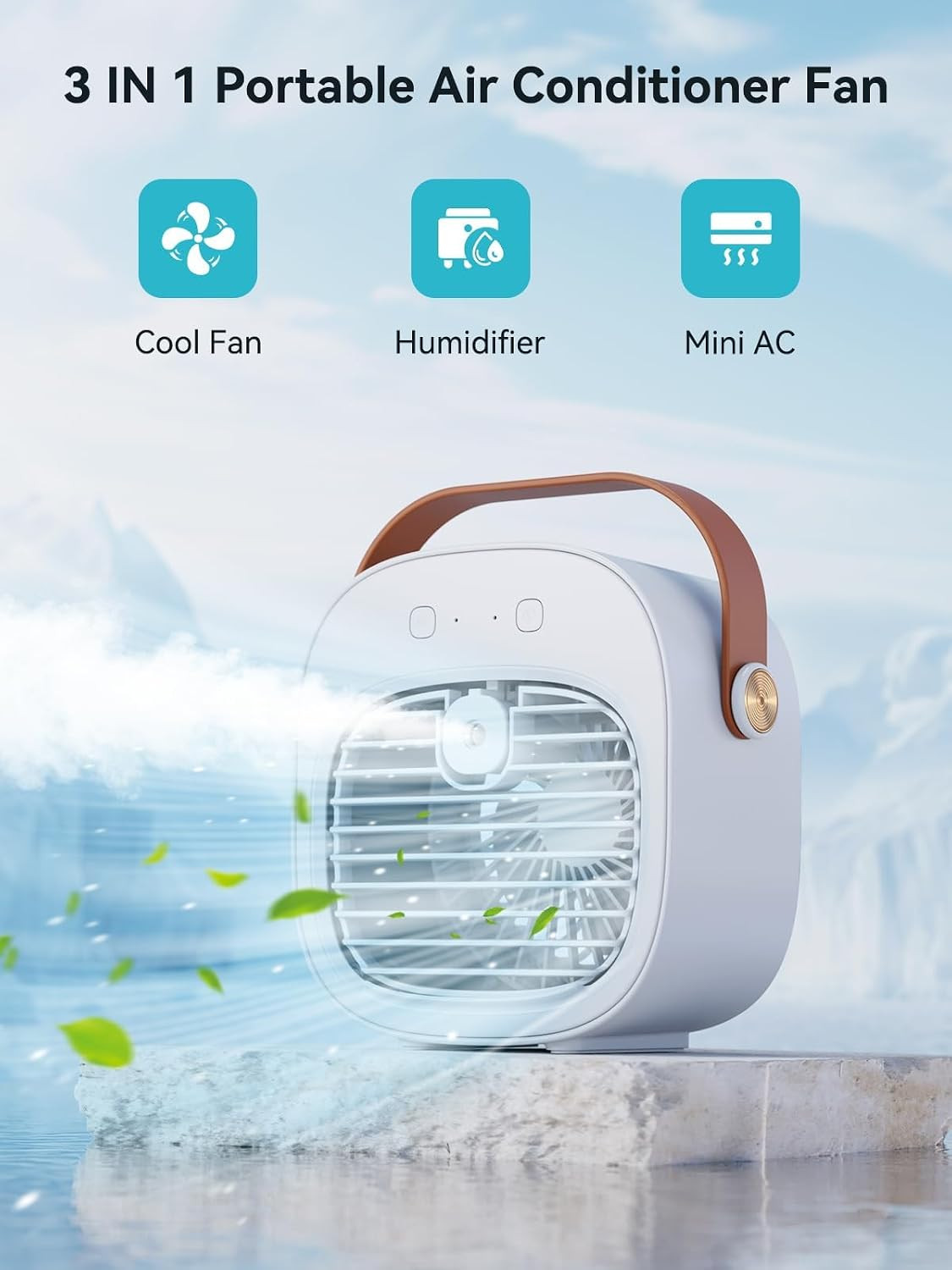 Portable Air Conditioner -5200mAh Rechargeable Personal Air Cooler, White Mini A gallery