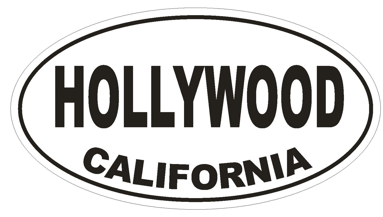 Hollywood California Oval Bumper Sticker or Helmet Sticker D2793 Euro Oval gallery