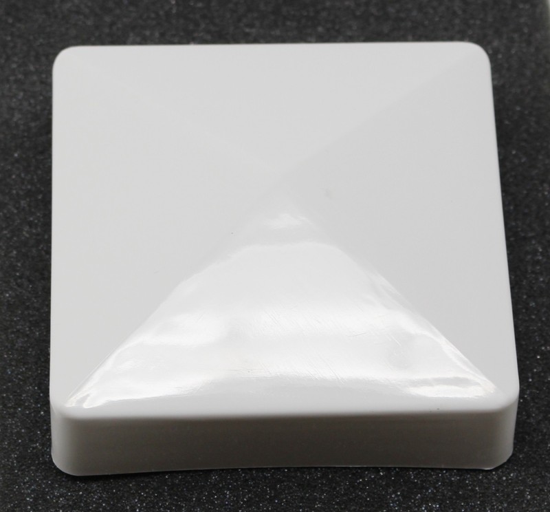 Fence Post Pvc or Vinyl Cap Plastic White True 4 x 4 pyramid 4x4 100 MM gallery