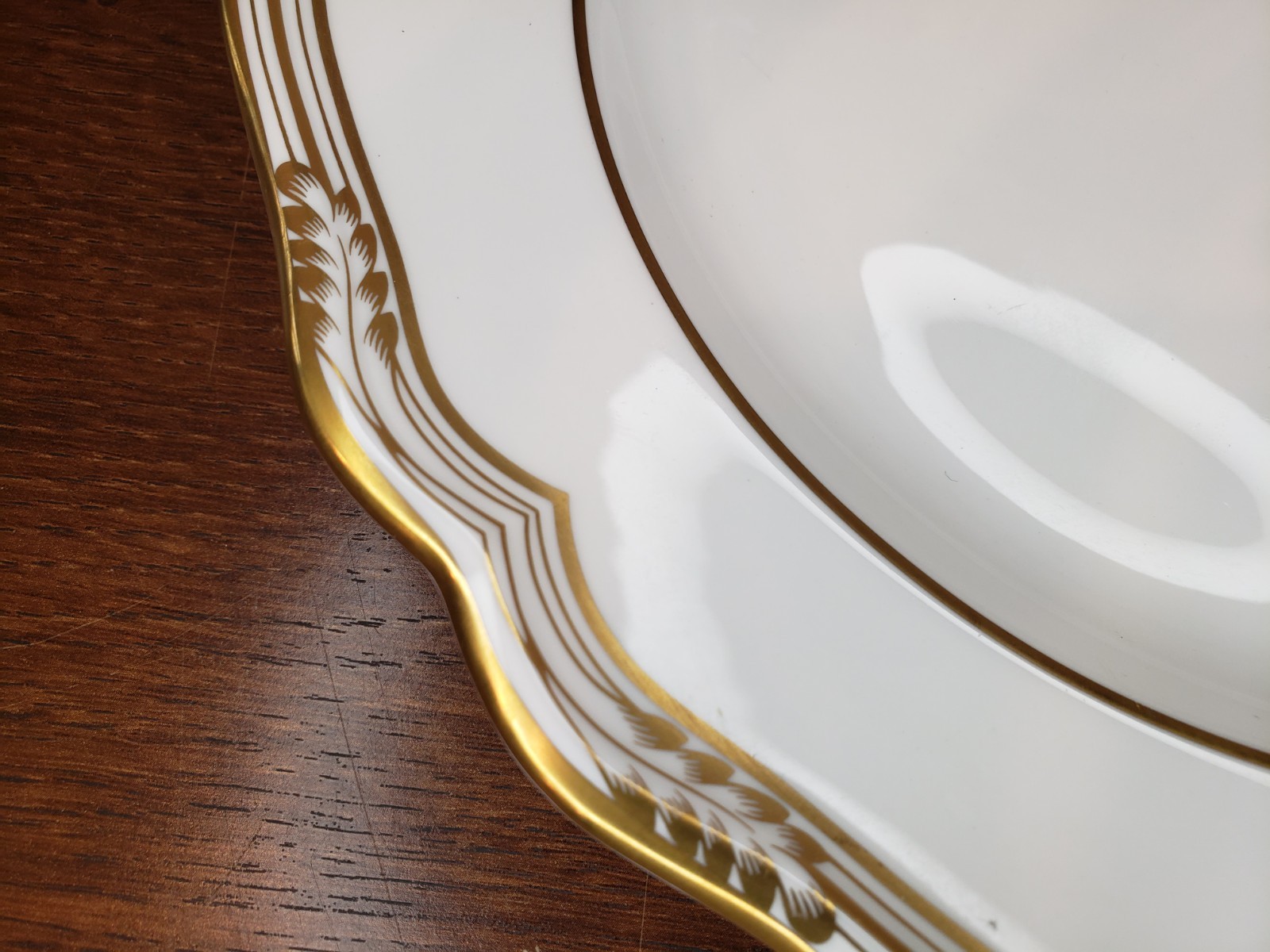 Spode Bone China England SHEFFIELD R568 Dinner Plate Scalloped Gold Trim 11" gallery