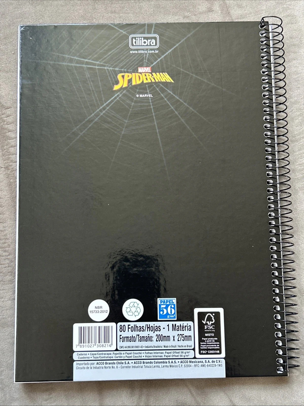 Marvel SpiderMan Spiral Bound Notebook Agenda 8"x11" 80 Sheets w/Stickers gallery
