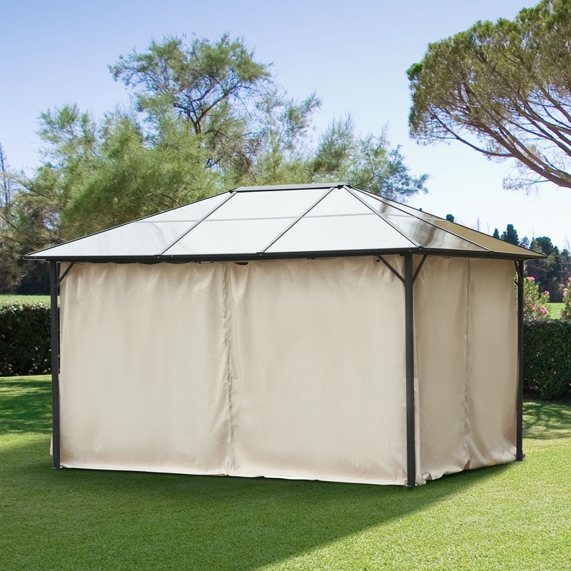 10'x13' Universal Gazebo Sidewall Replacement Curtain 4 Panels 48 Hooks/C-Rings gallery