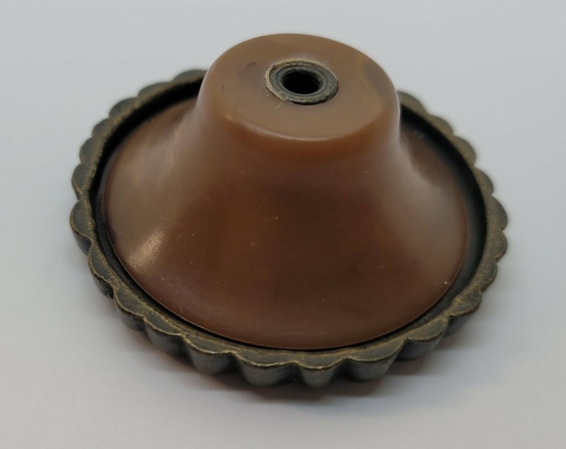 2" Round Bakelite Zinc Diecast Waterfall style knob pull mid century modern rust gallery