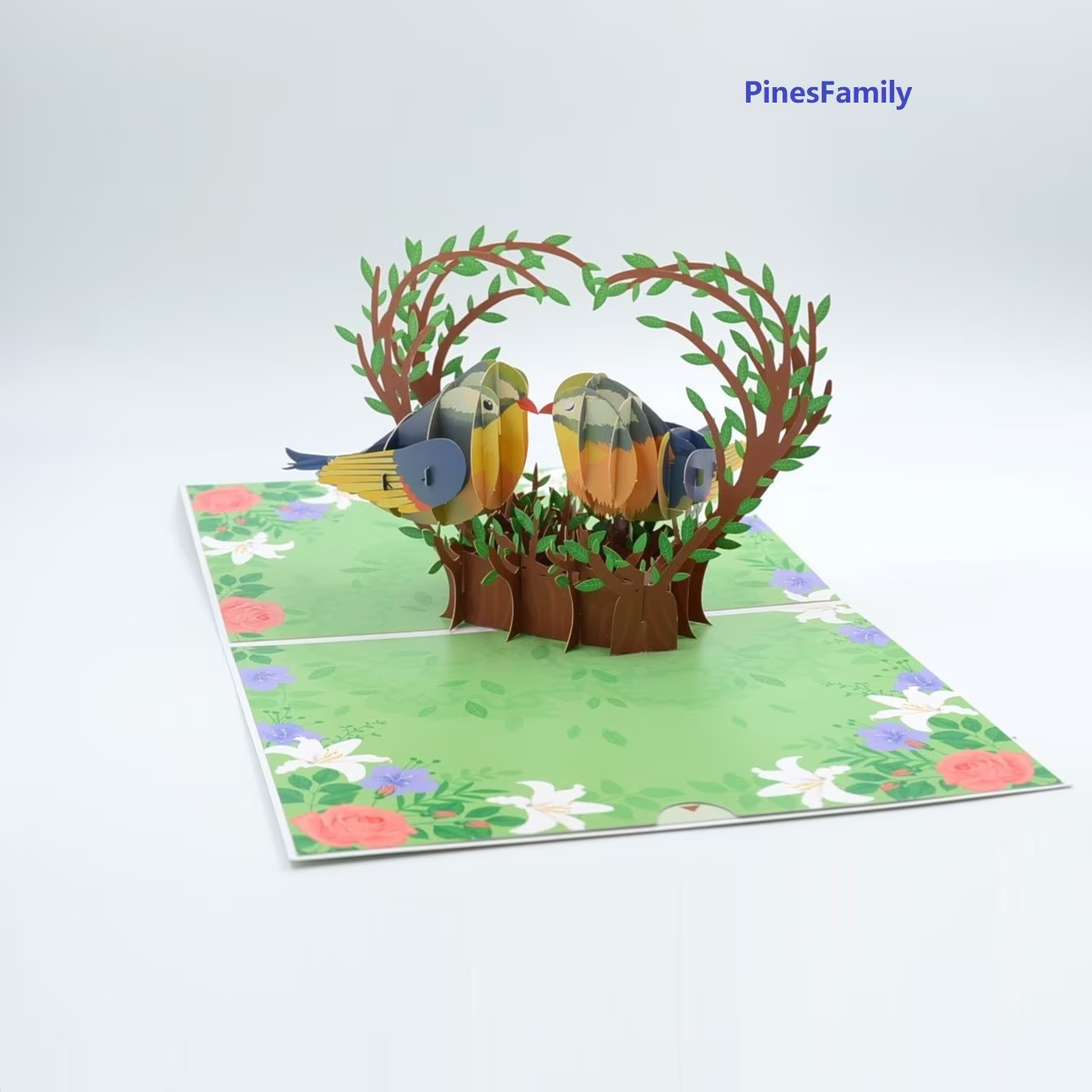 C05-Beautiful 3D Pop-Up Card: Romantic Love Birds in Nest - all occasions gallery