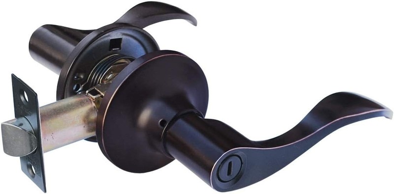 Constructor Privacy Bed/Bath Rm Lever Door Oil Rubbed Bronze Knob Handle Lockset gallery