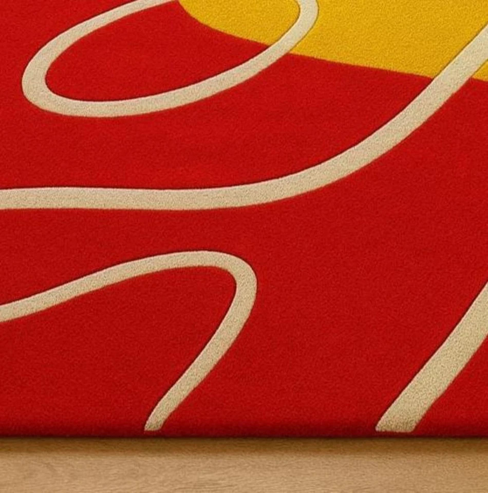 Handmade Rugs Hand Tufted Red rug gallery