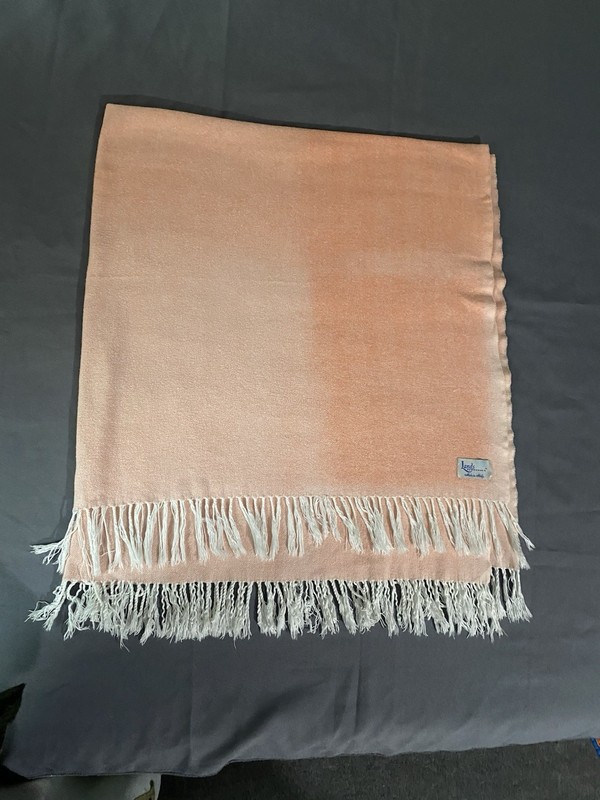 Lands Downunder Italian Herringbone Throw 53 x 55 Light Peach Orange gallery
