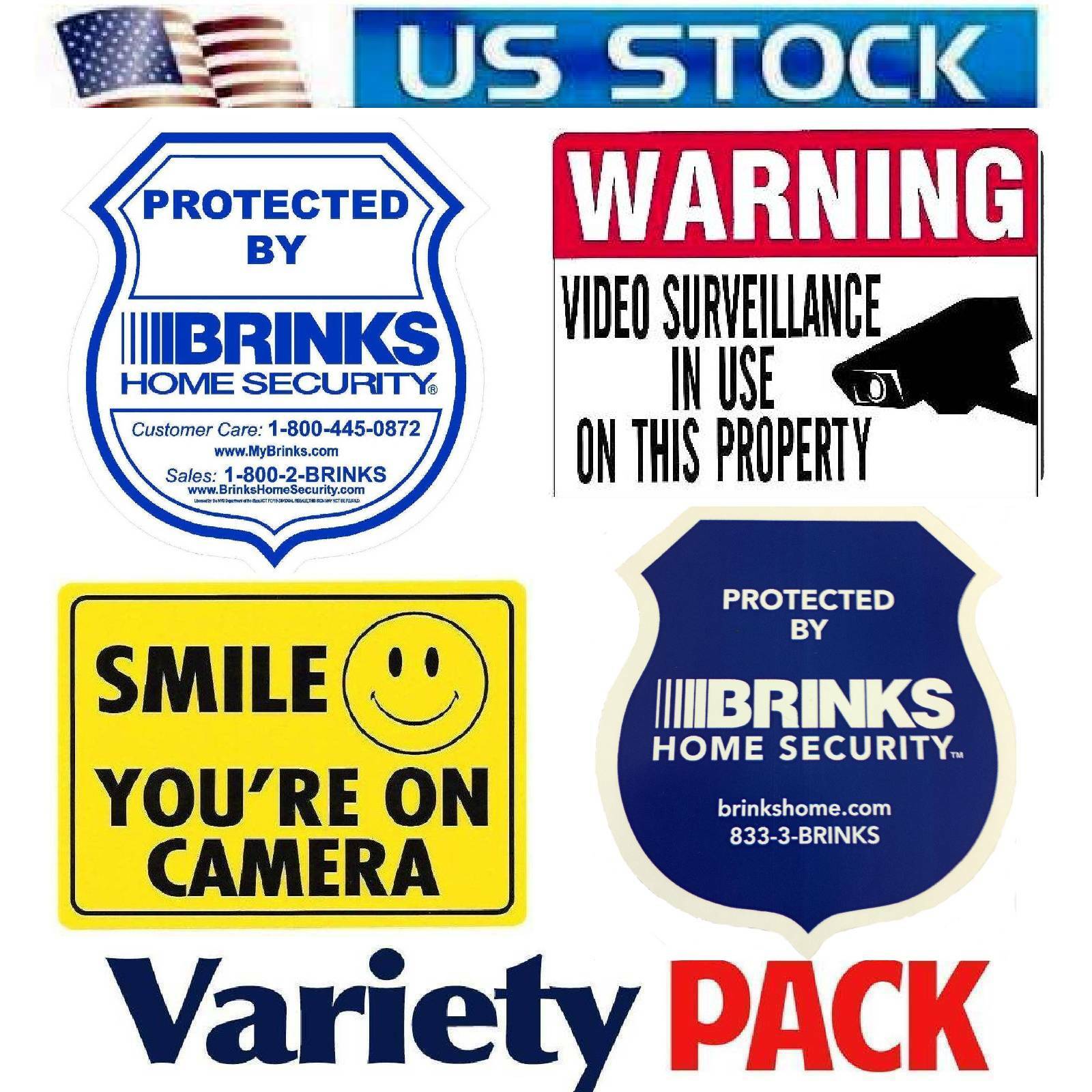 Mixed Lot 4 Home Window security Alarm+Surveillance Camera Warning Stickers Set gallery