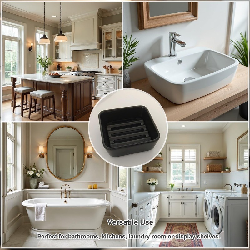 Square Soap Case Ceramic Soap Tray Fit Dr. Squatch Natural Bar Durable Soap gallery