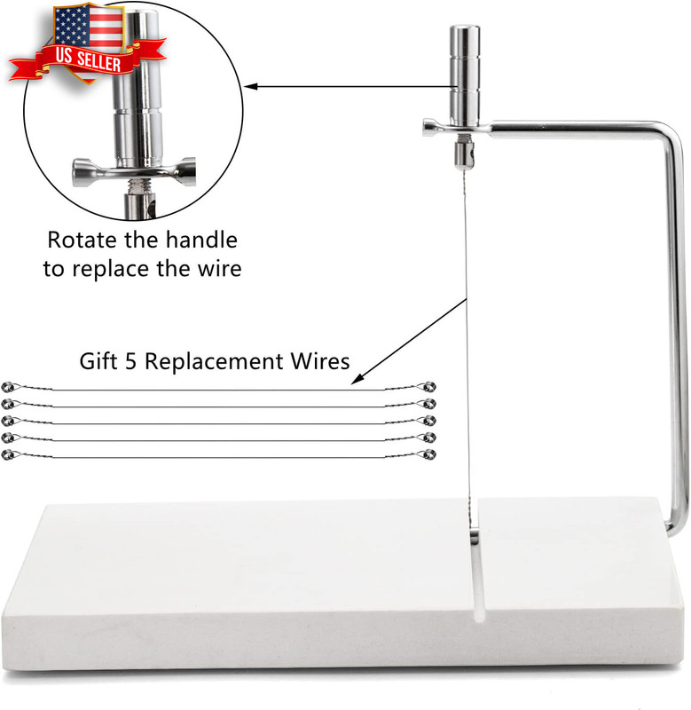 Cheese Slicer, Marble Cheese Cutter with 6 Wires, 8" L x 5" W Heavy Duty Chee gallery
