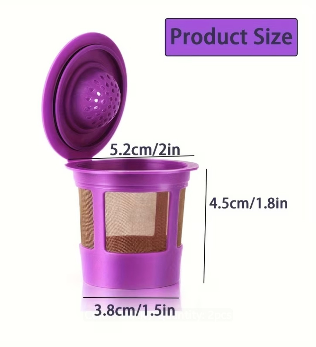 Reusable Coffee Filter Pods/Capsules Cups, Black 2-Pack For Keuring Nespresso gallery