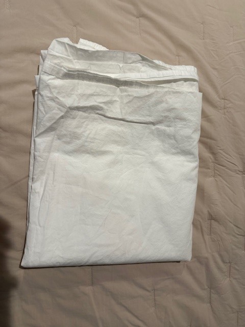 THE COMPANY STORE 100% COTTON WHITE PERCALE TWIN FLAT SHEET 66in x 96in gallery