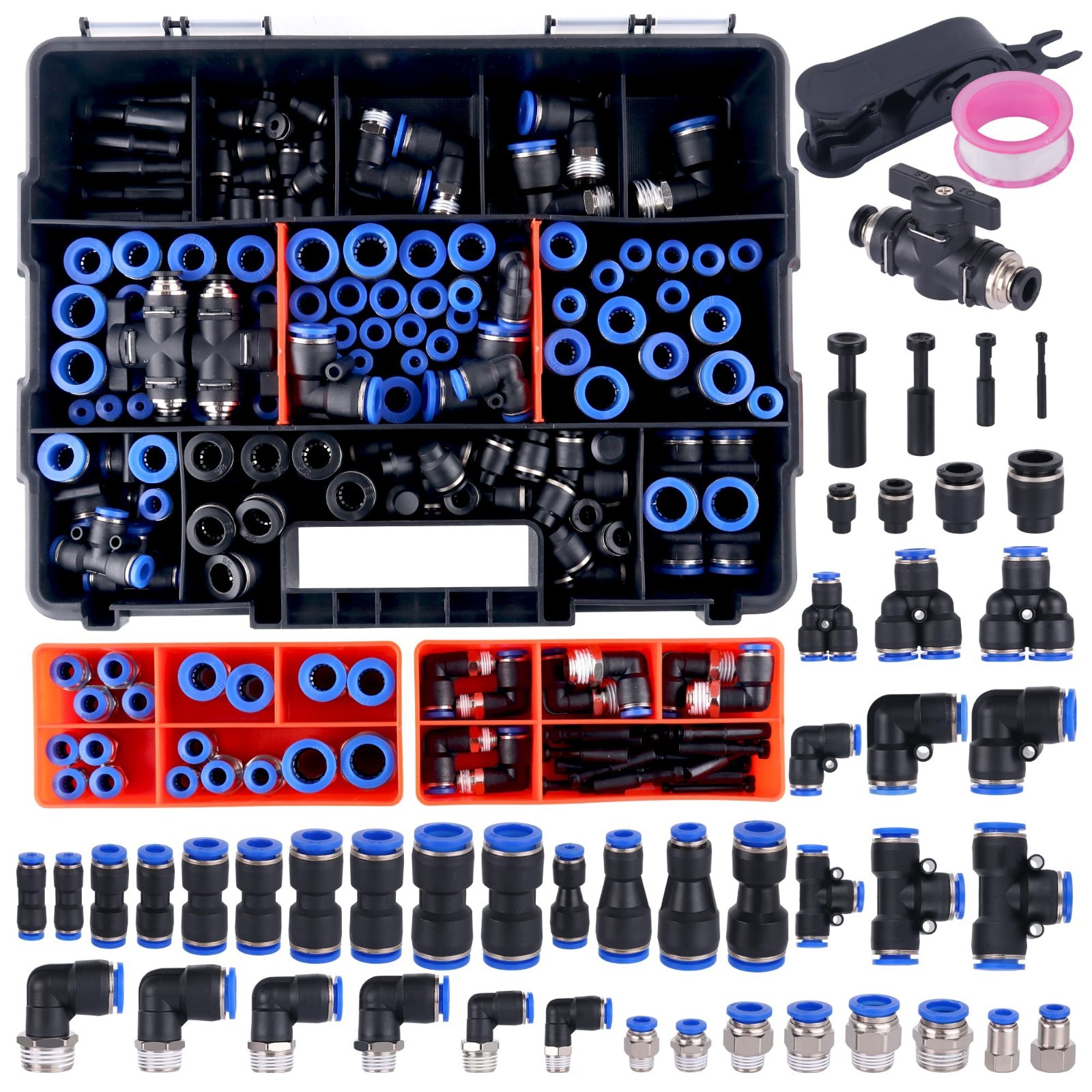 200 PCS Quick Connect Air Hose Fitting Kit, Push to Connect 1/8"-1/2" NPT, 4-12m gallery