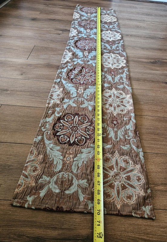 Comphy Table Runner Turquoise Blue & Brown Mandala Pattern Home Decor Tapestry gallery