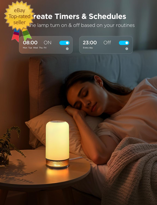 RGBIC Smart Table Lamp 2, Touch Bedside Small Table Lamp Compatible with Smartth gallery