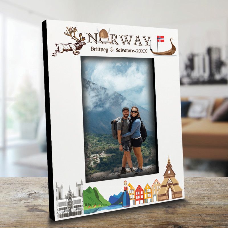 PERSONALIZE- Norway Theme Picture Frame-Wedding, Honeymoon, Vacation, Travel gallery