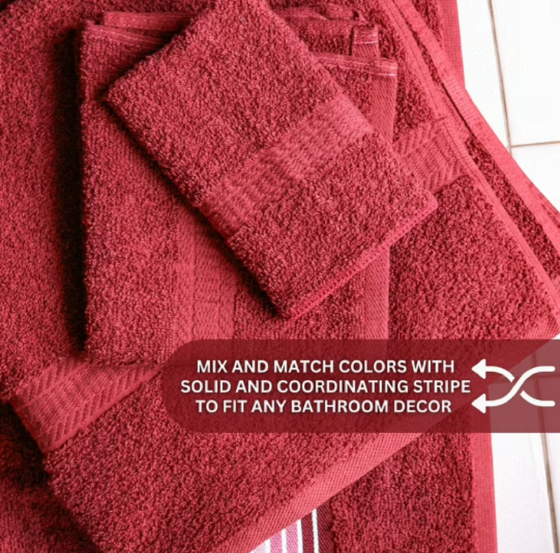 Mainstays Basic Bath Towel,Soft 100% Cotton and Highly Absorbent Bath Towel, Red gallery