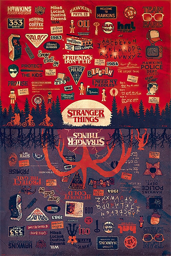 Stranger Things - TV Show Poster / Print (The Upside Down - Infographic) gallery