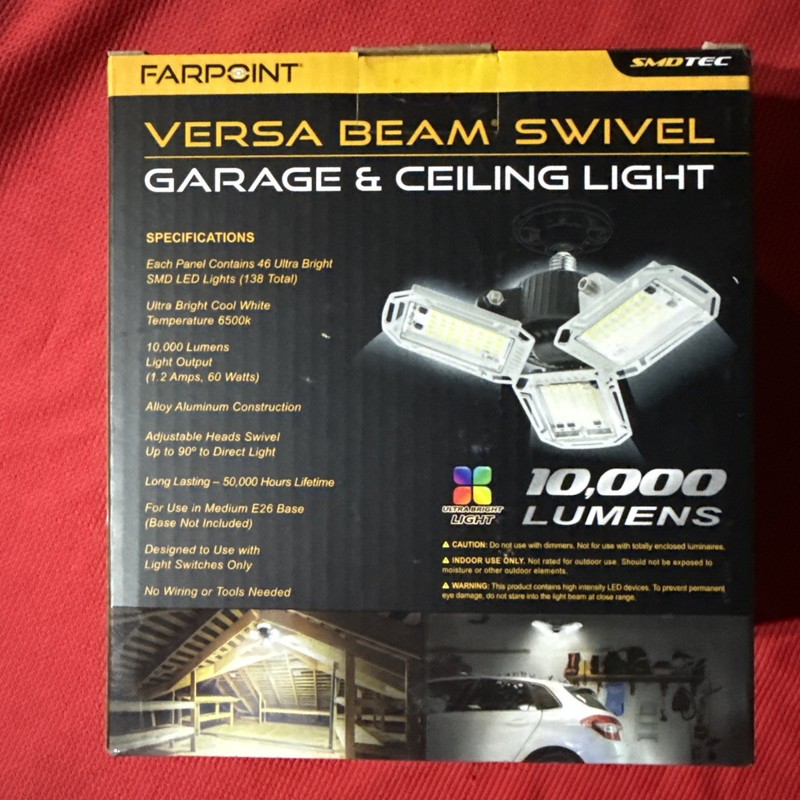 FarPoint LED Garage/Ceiling Light 10,000 Lumens Model# FLFB31004 10K Bright!! gallery