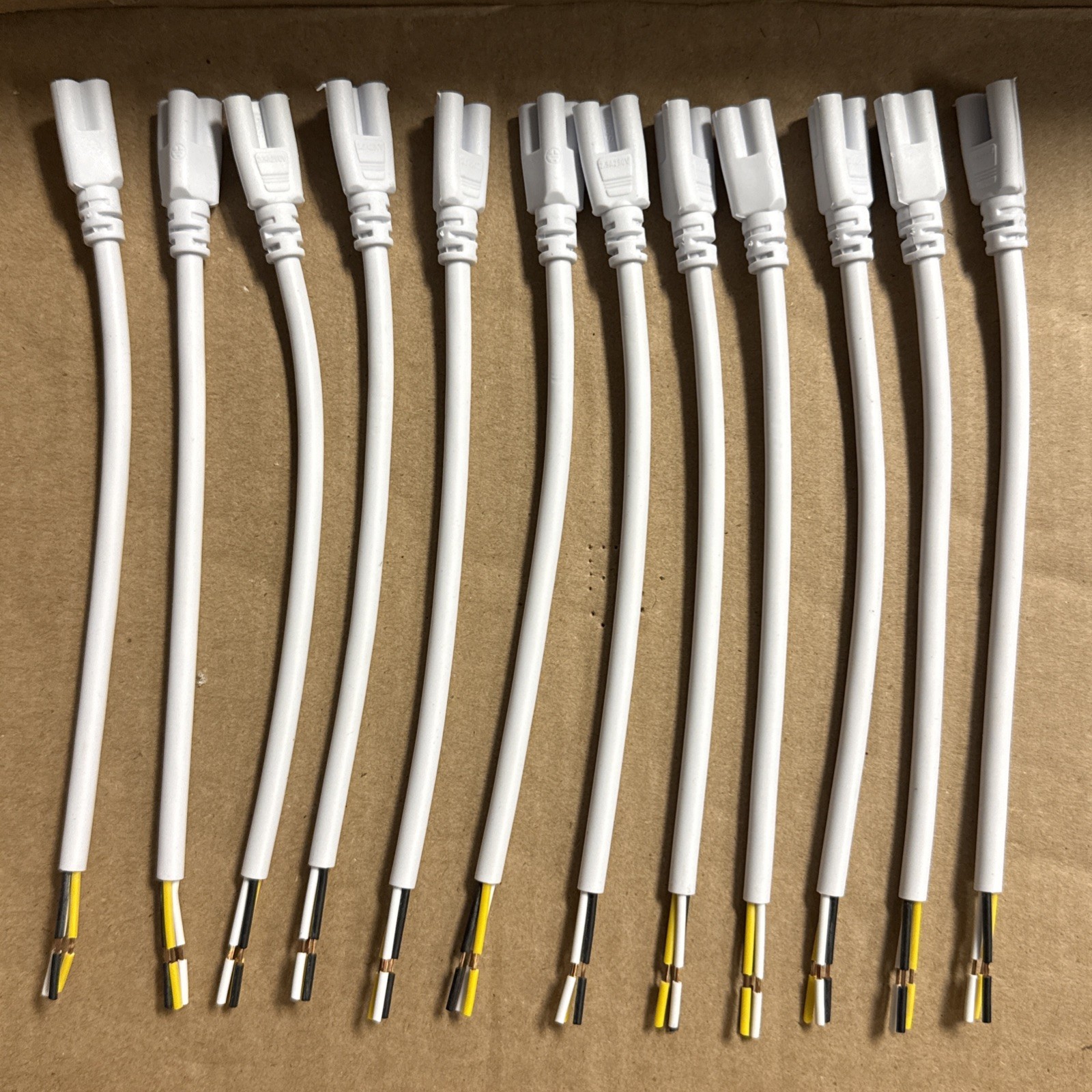 3 PIN FEMALE POWER CONNECTOR PIGTAIL CABLE BARE WIRE WHITE 250V Lot Of 12 New gallery