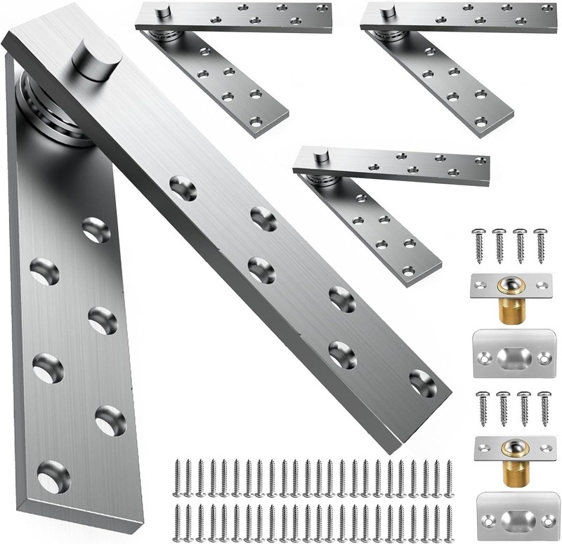 Lacquered Pivot Hinges for 300 lb Capacity - Ideal for Hidden Bookcase Doors gallery