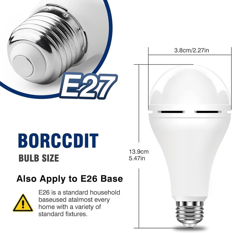 10Pack Emergency-Rechargeable-Light-Bulb,6500K LED Light Bulb with 1200 mAh,Hook gallery