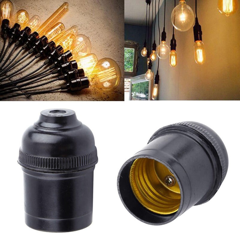 5Pcs E27 3/4A Light Bulb Lamp Socket Holder Pendant Edison Screw Cap Vintage gallery