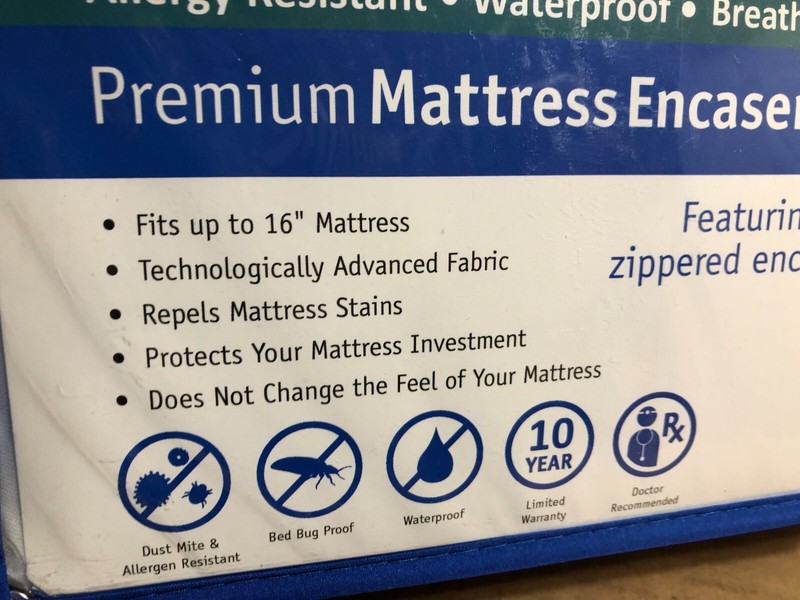 Healthy Sleep Premium KING Mattress Encasement, Waterproof, Allergy, Zip Close** gallery