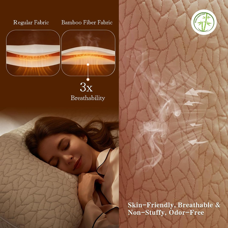 Adjustable Memory Foam Pillow for All Sleep Positions - Queen Size 18x28IN gallery