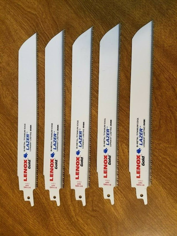 5 LENOX GOLD 9110G STRAGHT TITANIUM EDGE BI METAL RECIPROCATING SAW BLADES gallery