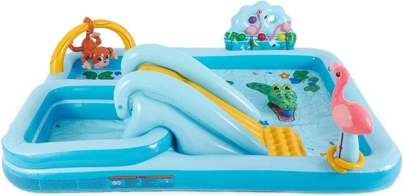 Inflatable Jungle Adventure Kiddie Pool Water Slide Splash Pad for Toddlers gallery