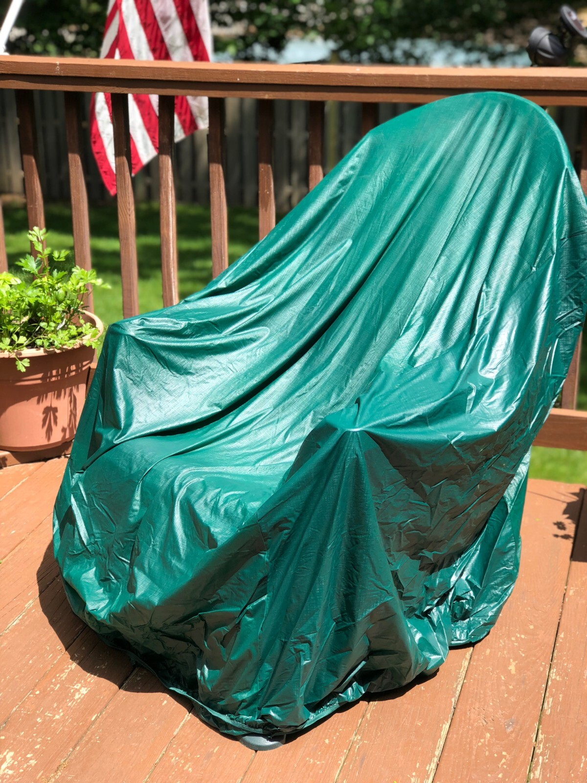 Vinyl 4-Stack Adirondack Chair Cover - Green Outdoor Patio Protection gallery