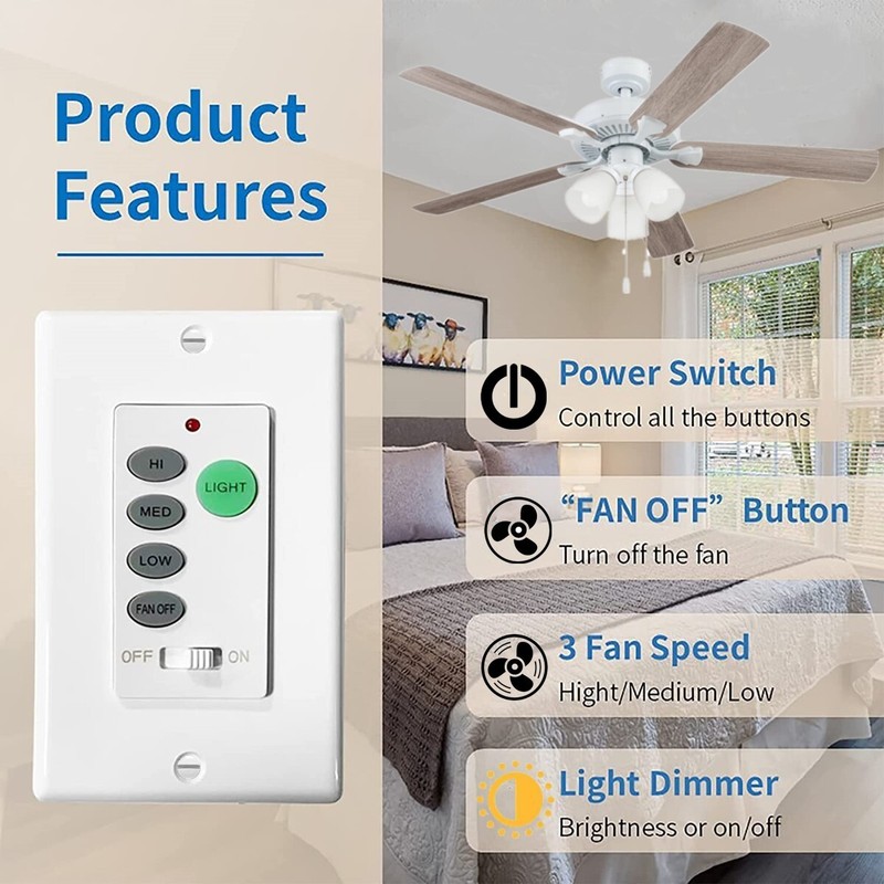USED Ceiling Fan Wall Remote Control UC9050T Switch For Harbor Breeze Hampton gallery