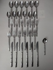 Oneida Northland Sumatra Bamboo Flatware Set Stainless Service for 6 India