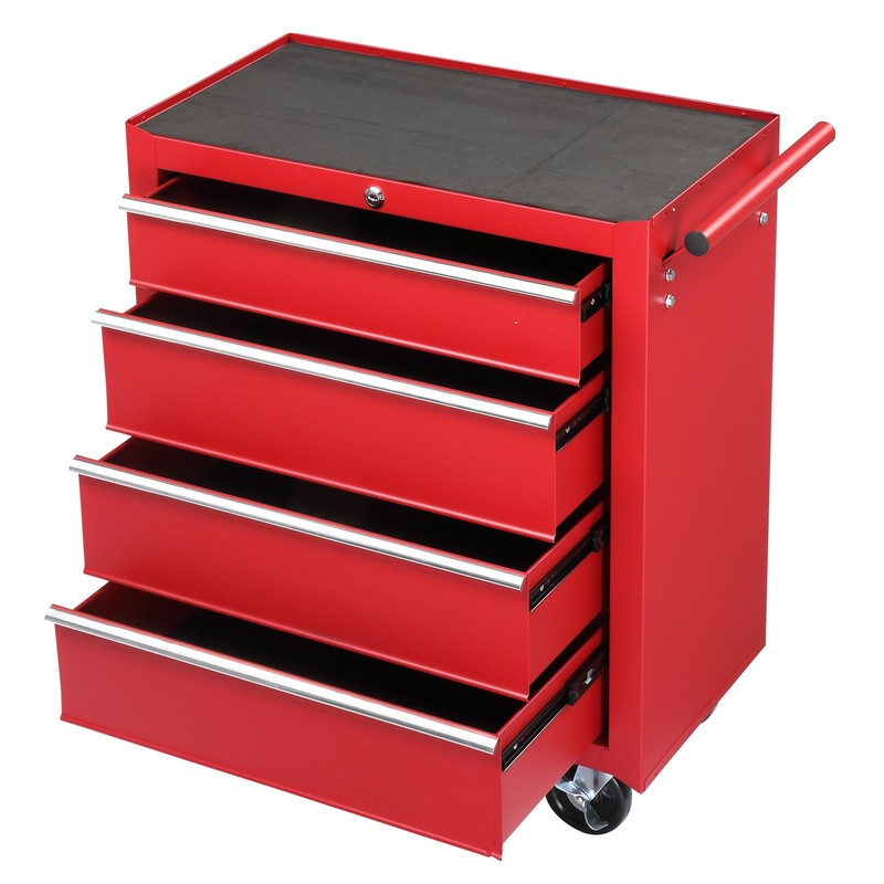 4-Drawer Rolling Tool Chest with Lock & Key, Tool Storage Cabinet with Wheels US gallery