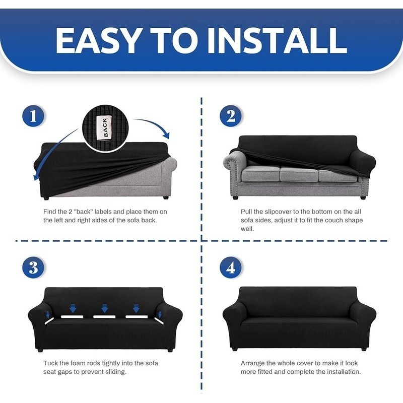 Elastic Sofa Slipcover High Quality Fabric Easy Installation Couch Cover Decor gallery