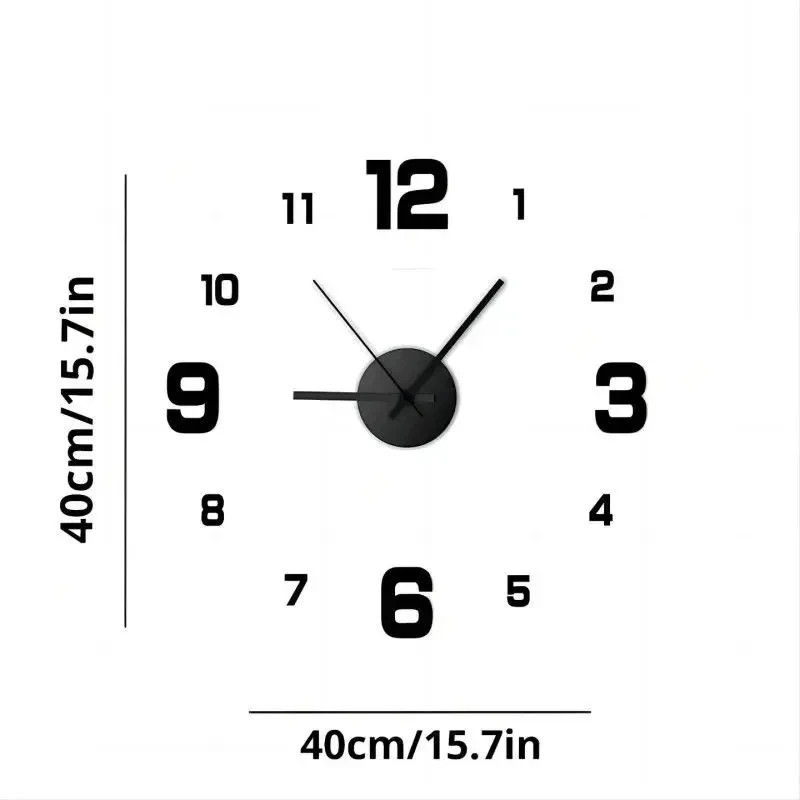 3D Frameless DIY Wall Clock Sticker Acrylic Silent Decor for Living Room gallery
