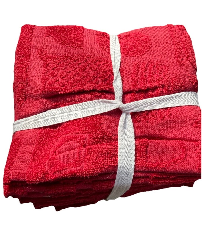 Williams Sonoma Tencil/RedKitchen Towels Set of 4 gallery