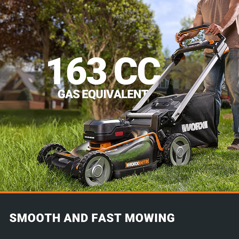 WORX Nitro 21-Inch Cordless Self-Propelled Mower with Aerodeck & Intellicut gallery