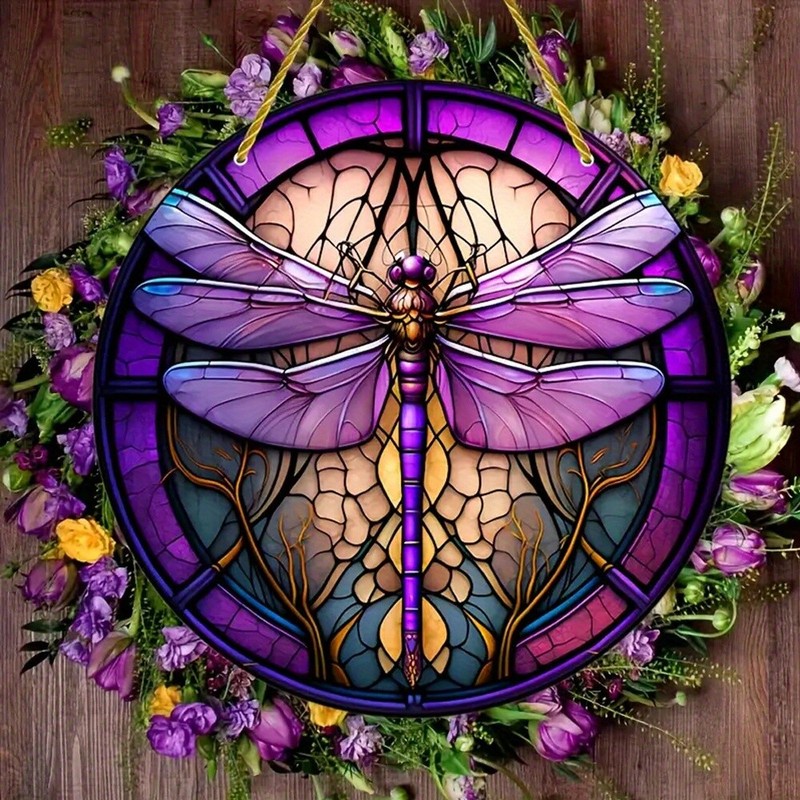 Dragonfly Suncatcher Round Sign Acrylic Sign Hanging Home Decoration gallery