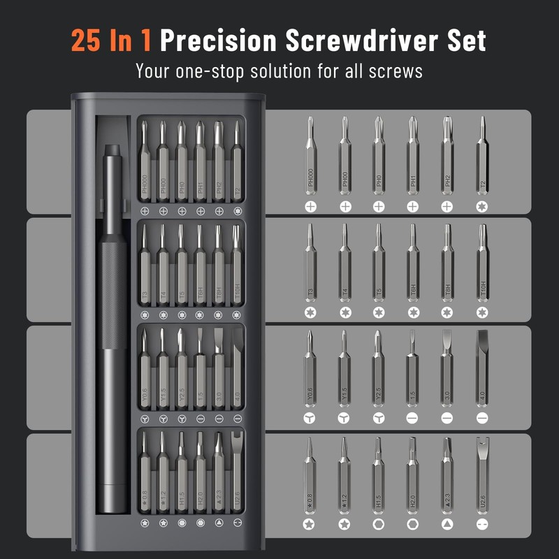 KATERK 25-in-1 Precision Screwdriver Set, Magnetic Small Precision, 24 Bits gallery