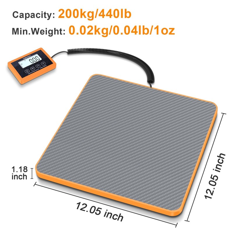 THINKSCALE Shipping Scale, 10g Precision Postal Scale - 440lb, Grey+Orange gallery